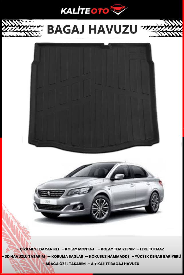 Peugeot 301 2012 Sonrası 4D Bagaj Havuzu