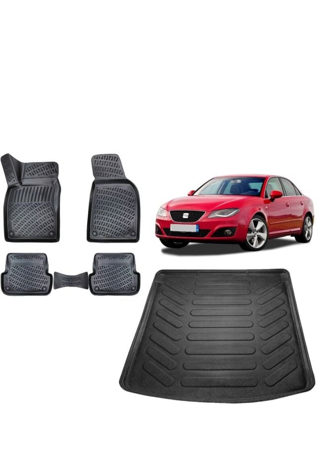 Seat Exeo Sedan 2011 Model 3D Bagaj Havuzu+3D Havuzlu Araca Özel Paspas Takımı