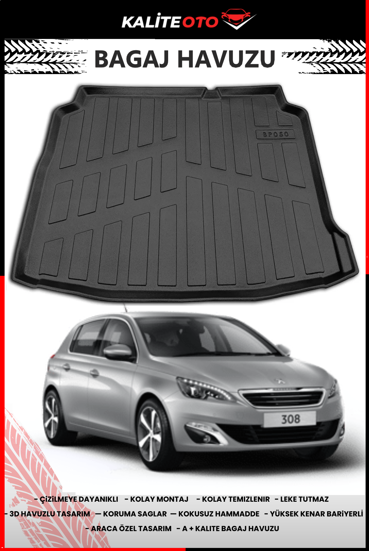 Peugeot 308 2014-2021 4D Bagaj Havuzu