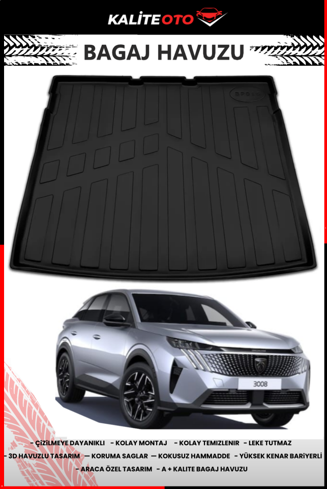 Peugeot 3008 2024 Ve Sonrası 4D Bagaj Havuzu (Hybrid)