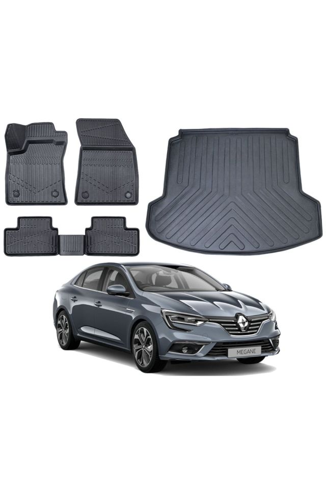 Renault Megane 4 2016 Model Çift Kulak Bagaj Havuzu Paspas Takımı Eva Serisi