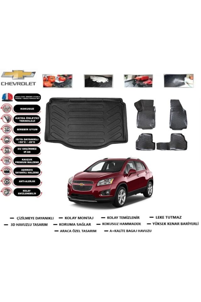Chevrolet Trax 2014 Model Bagaj Havuzu Araca Özel Paspas Takımı Prrox