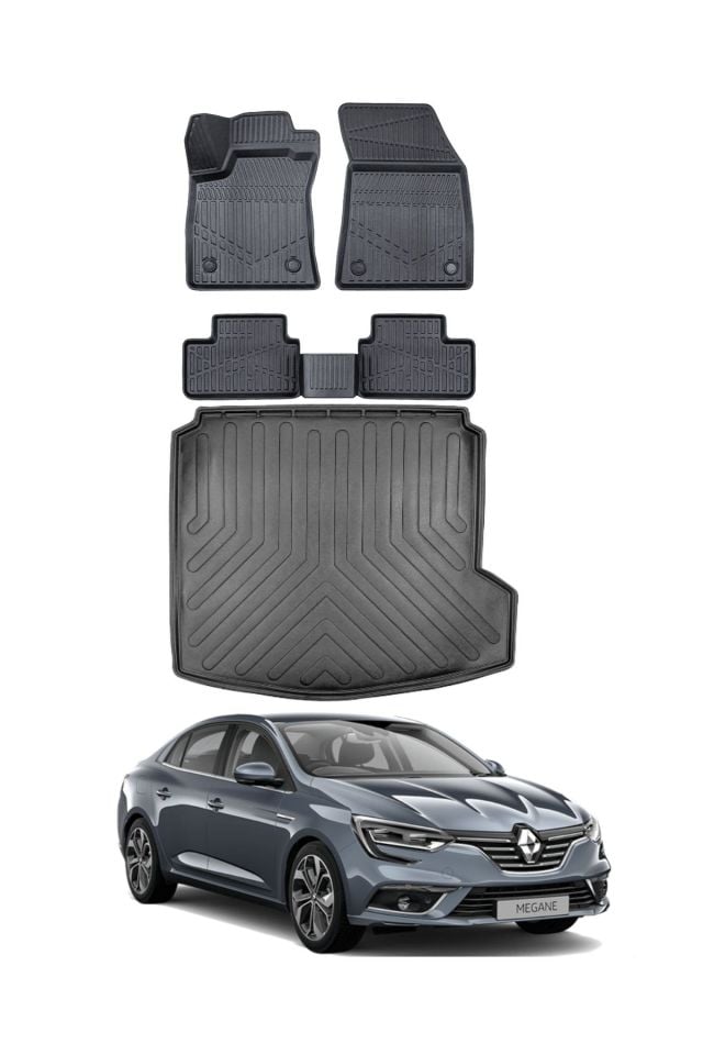 Renault Megane 4 2016 Model Sağ Kulak Bagaj Havuzu Araca Özel Siyah Paspas Takımı