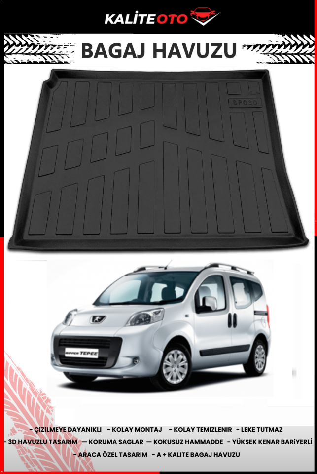 Peugeot Bipper 2007 Sonrası 4D Bagaj Havuzu