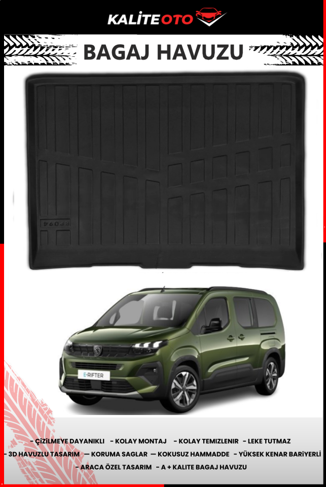 Peugeot Rifter 2019 Ve Sonrası 4D Bagaj Havuzu