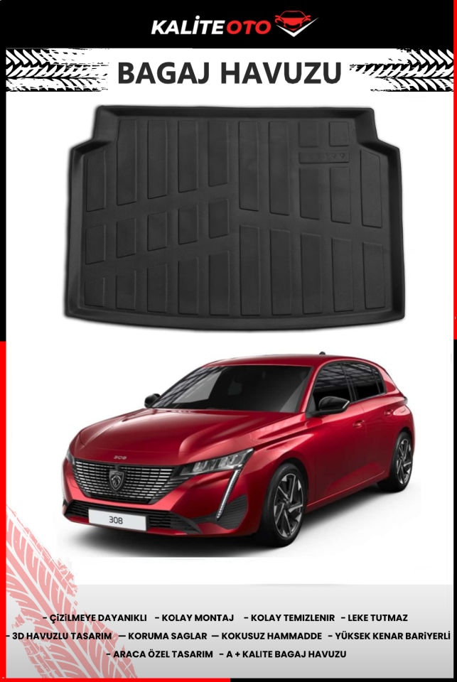Peugeot 308 2021 Sonrası 4D Bagaj Havuzu