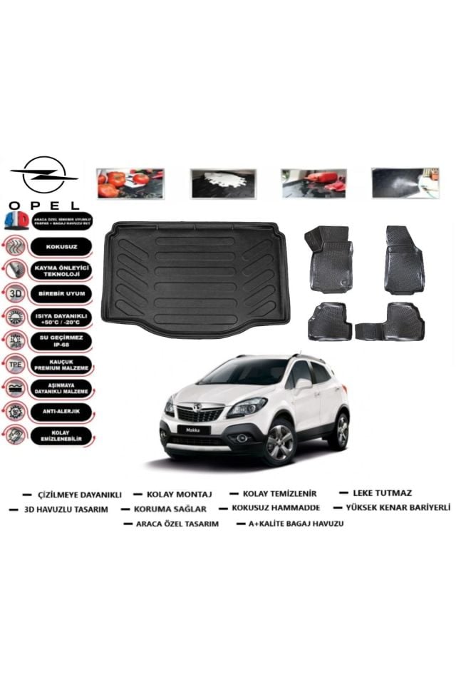 Opel Mokka 2020 Model Bagaj Havuzu Araca Özel Paspas Takımı Prrox
