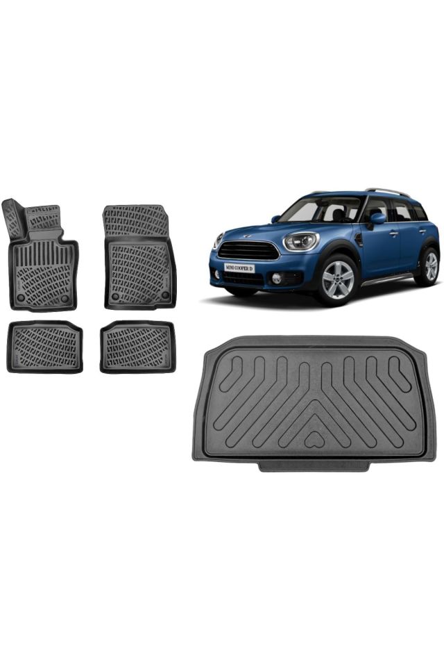 Mini Countryman 2015 Model 3D Bagaj Havuzu+3D Havuzlu Araca Özel Paspas Takımı