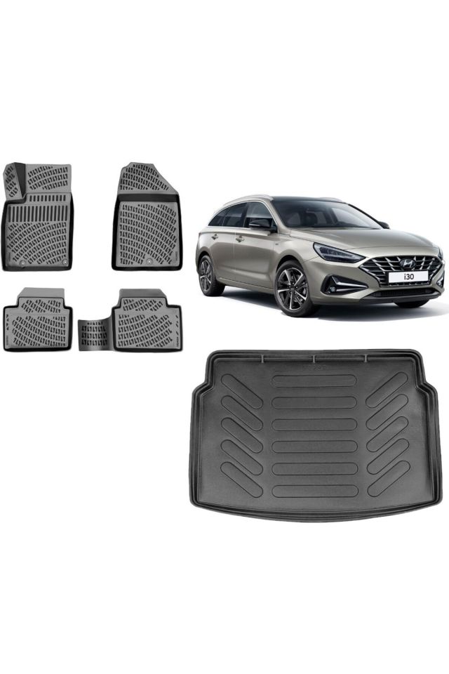 Hyundai i30 2021 Üst Kademe Bagaj Havuzu+3D Havuzlu Araca Özel Paspas Takımı