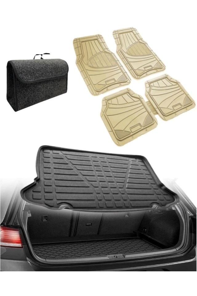 Renault Laguna 2 Uyumlu Kokusuz 3d Bagaj Havuzu+3d Star Bej Havuzlu Paspas
