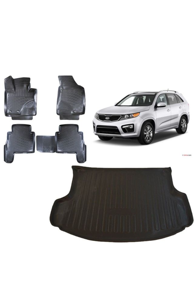 Kia Sorento R 2015 Model 3D Bagaj Havuzu+3D Havuzlu Araca Özel Paspas Takımı