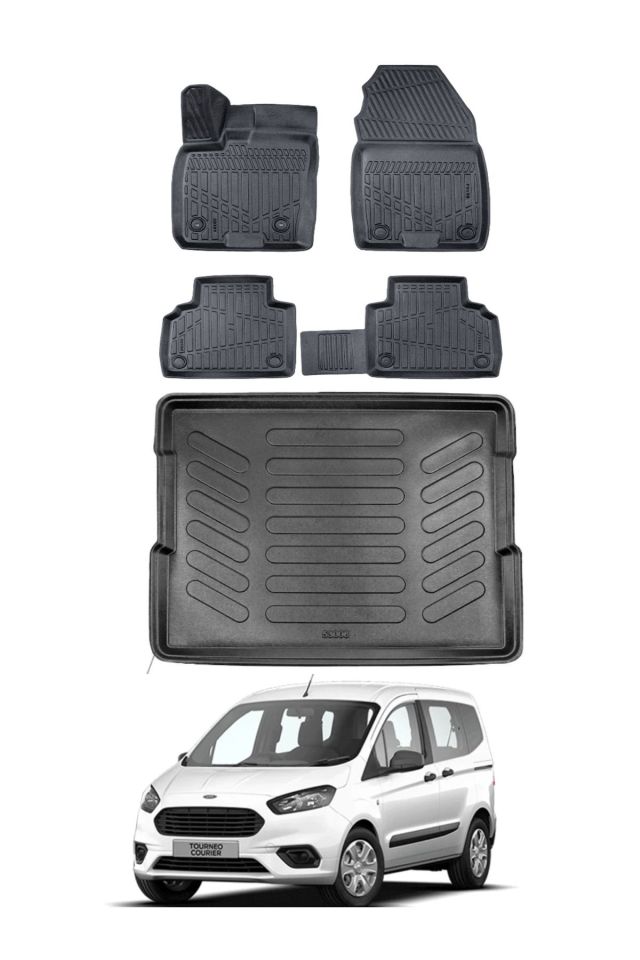 Ford Courier 2014 Model Bagaj Havuzu Araca Özel Siyah Paspas Takımı