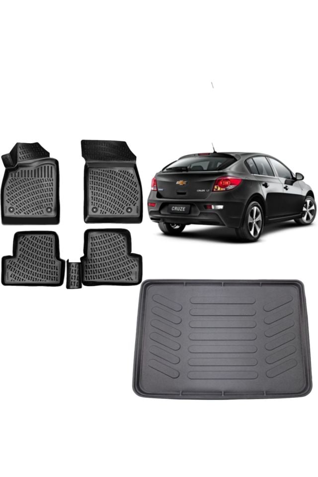 Chevrolet Cruze Hatchback 2015 Model 3D Bagaj Havuzu+3D Havuzlu Araca Özel Paspas Takımı