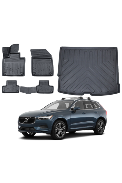 Volvo XC60 2017 Sonrası 3D Bagaj Havuzu+3D Araca Özel Paspas Takımı Luxury Serisi