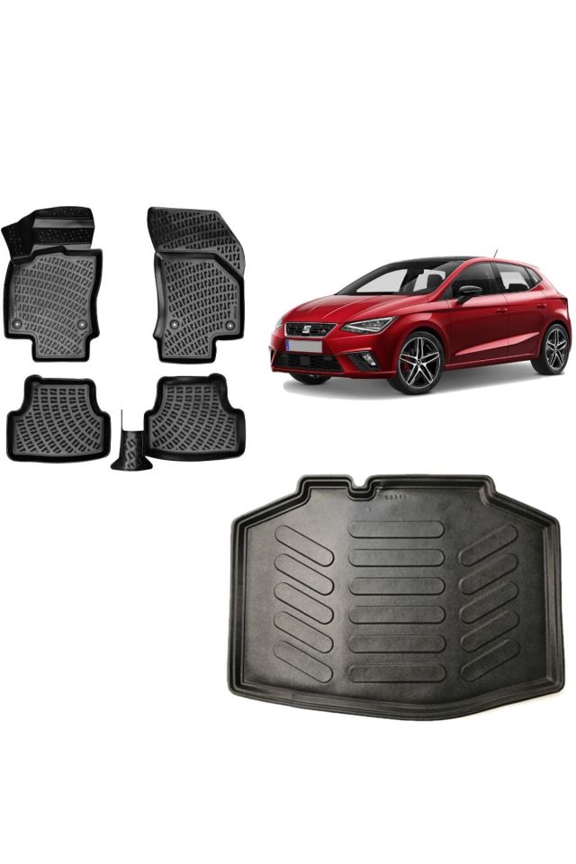 Seat İbiza 2022 Model Hatchback 3D Bagaj Havuzu+3D Havuzlu Araca Özel Paspas Takımı