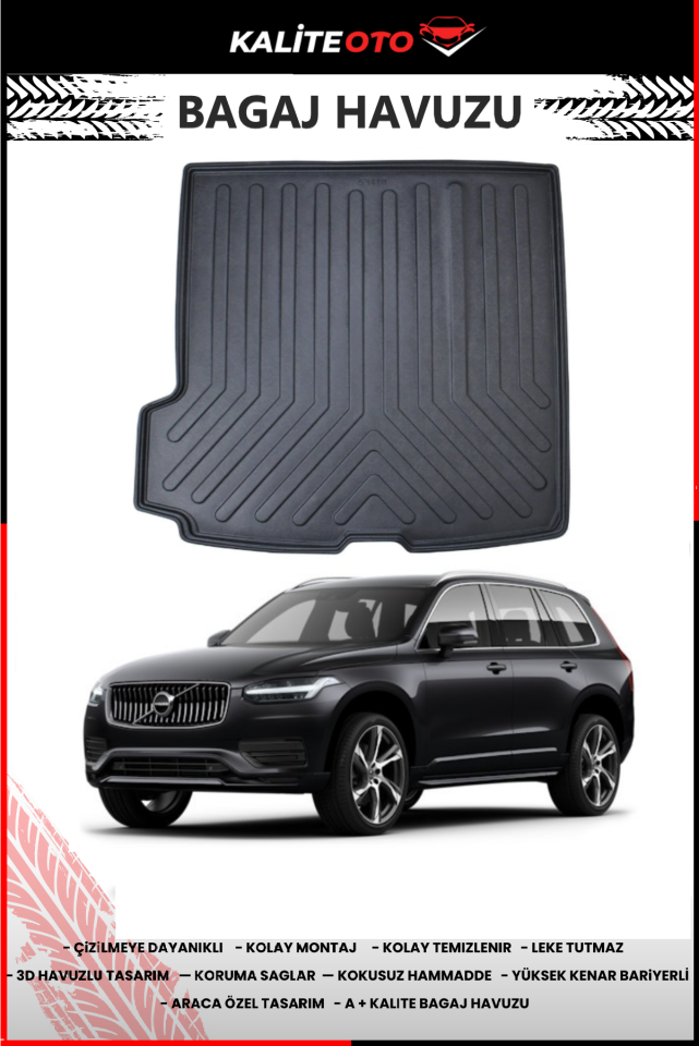 Volvo XC-90 2016 Sonrası 5 Koltuklu 4D Bagaj Havuzu
