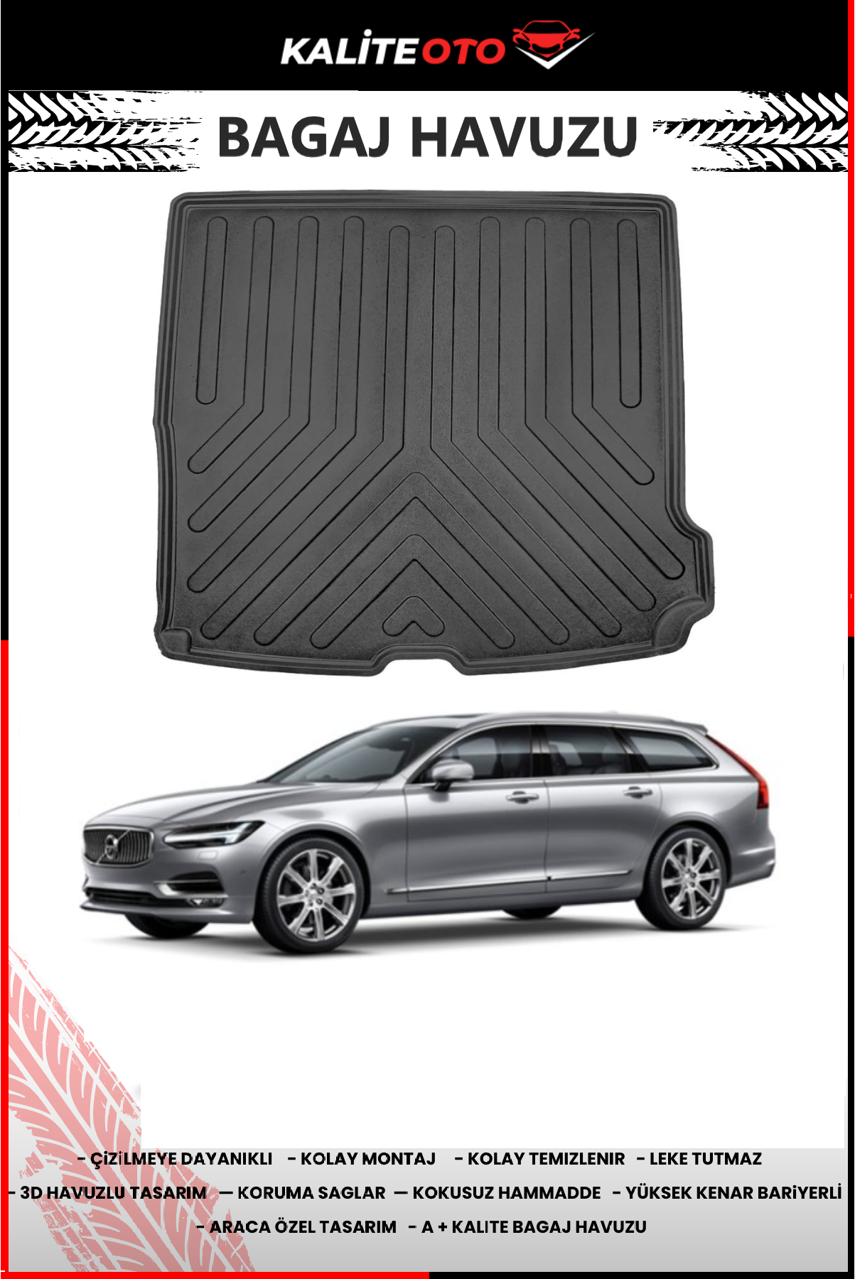 Volvo V90 2016 Sonrası 4D Bagaj Havuzu