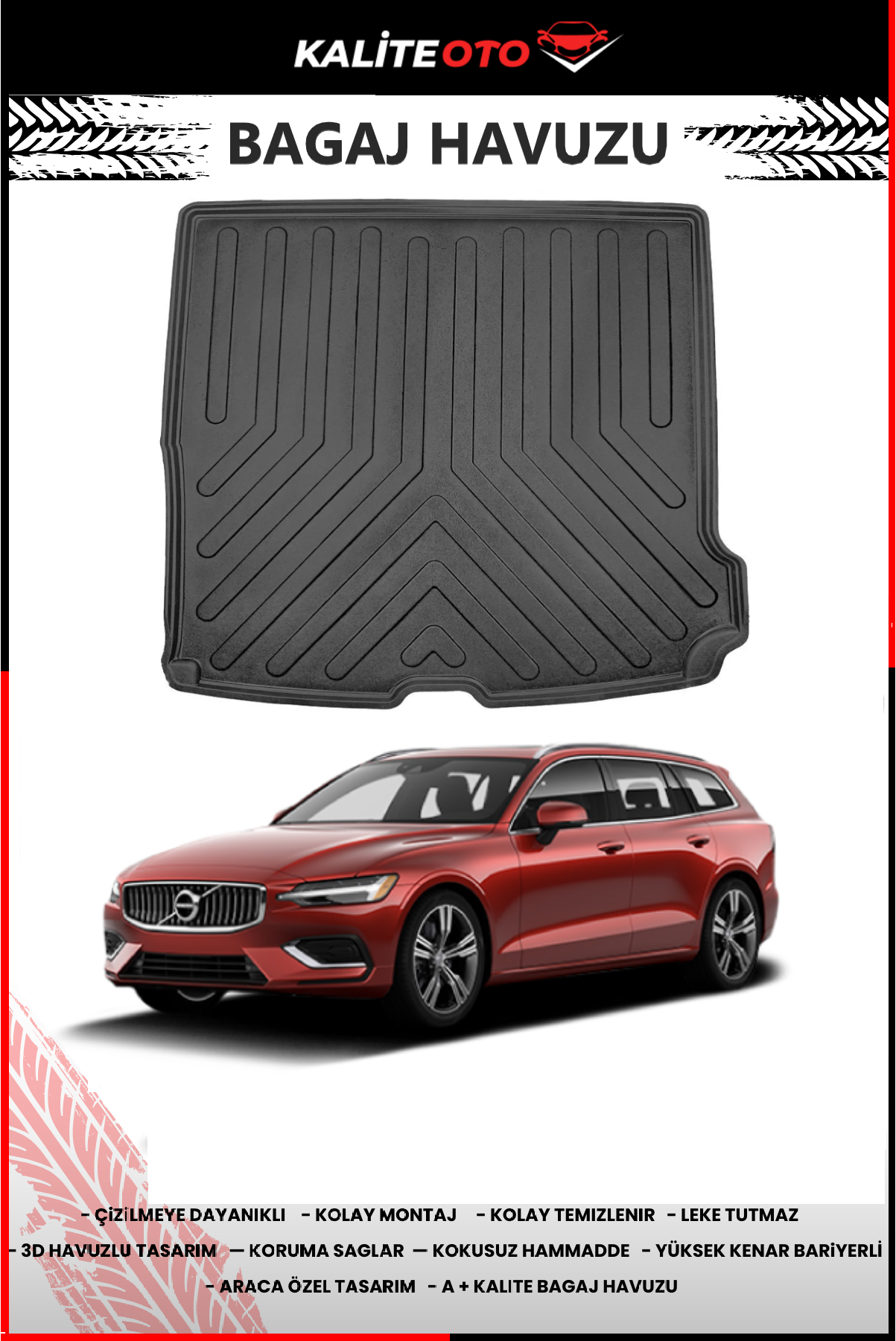 Volvo V60 2018 Sonrası 4D Bagaj Havuzu