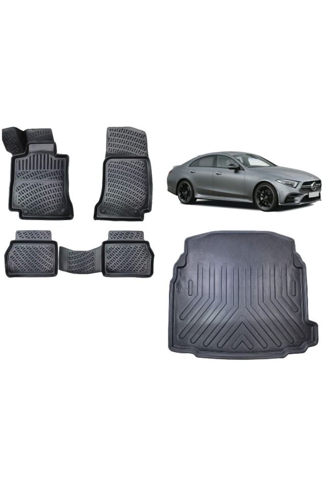 Mercedes CLS 2022 Model 3D Bagaj Havuzu+3D Havuzlu Araca Özel Paspas Takımı