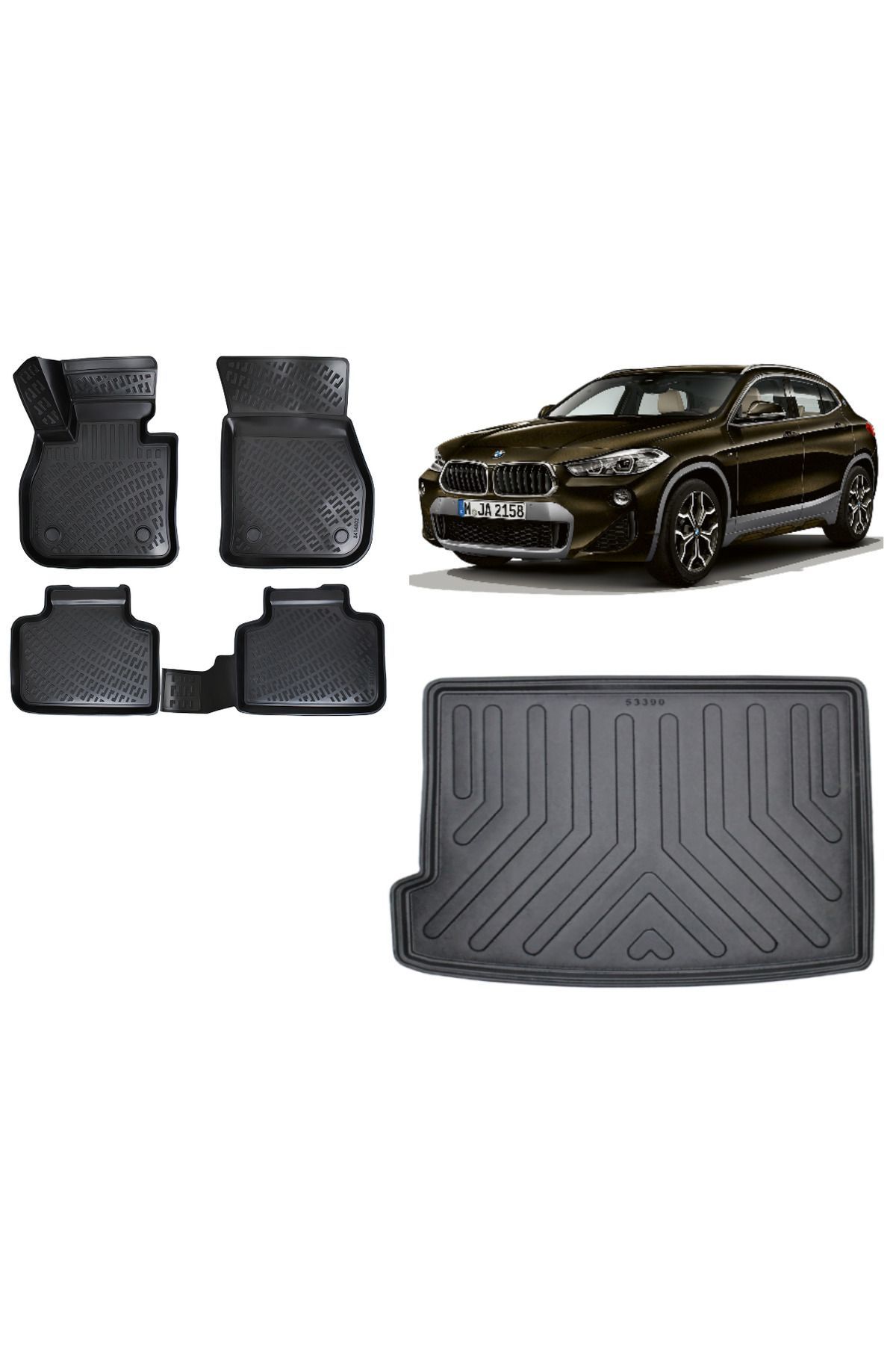Bmw X2 F39 2020 Model 3D Bagaj Havuzu+3D Havuzlu Araca Özel Paspas Takımı