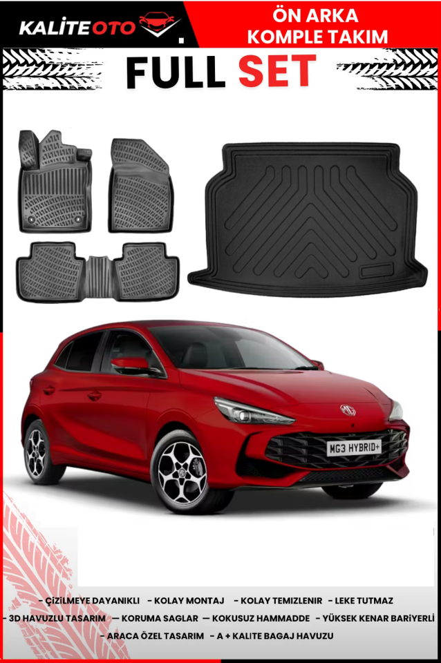 MG3 2024 Sonrası Bagaj Havuzu+Havuzlu Paspas