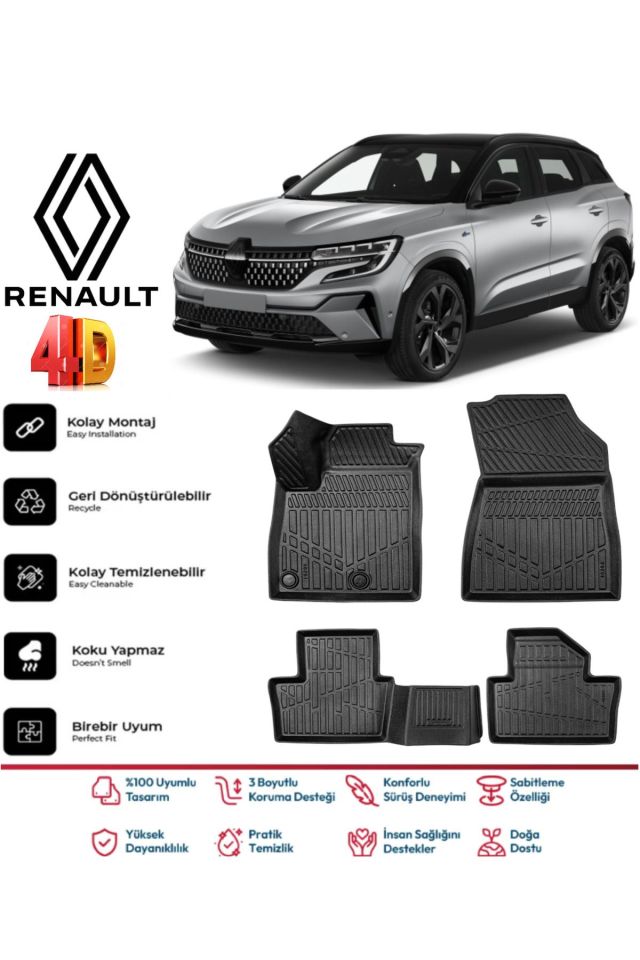 Renault Austral E-Tech full hybrid 2023 Ve Sonrası 4D Havuzlu Paspas Pro Serisi Paspas Takımı