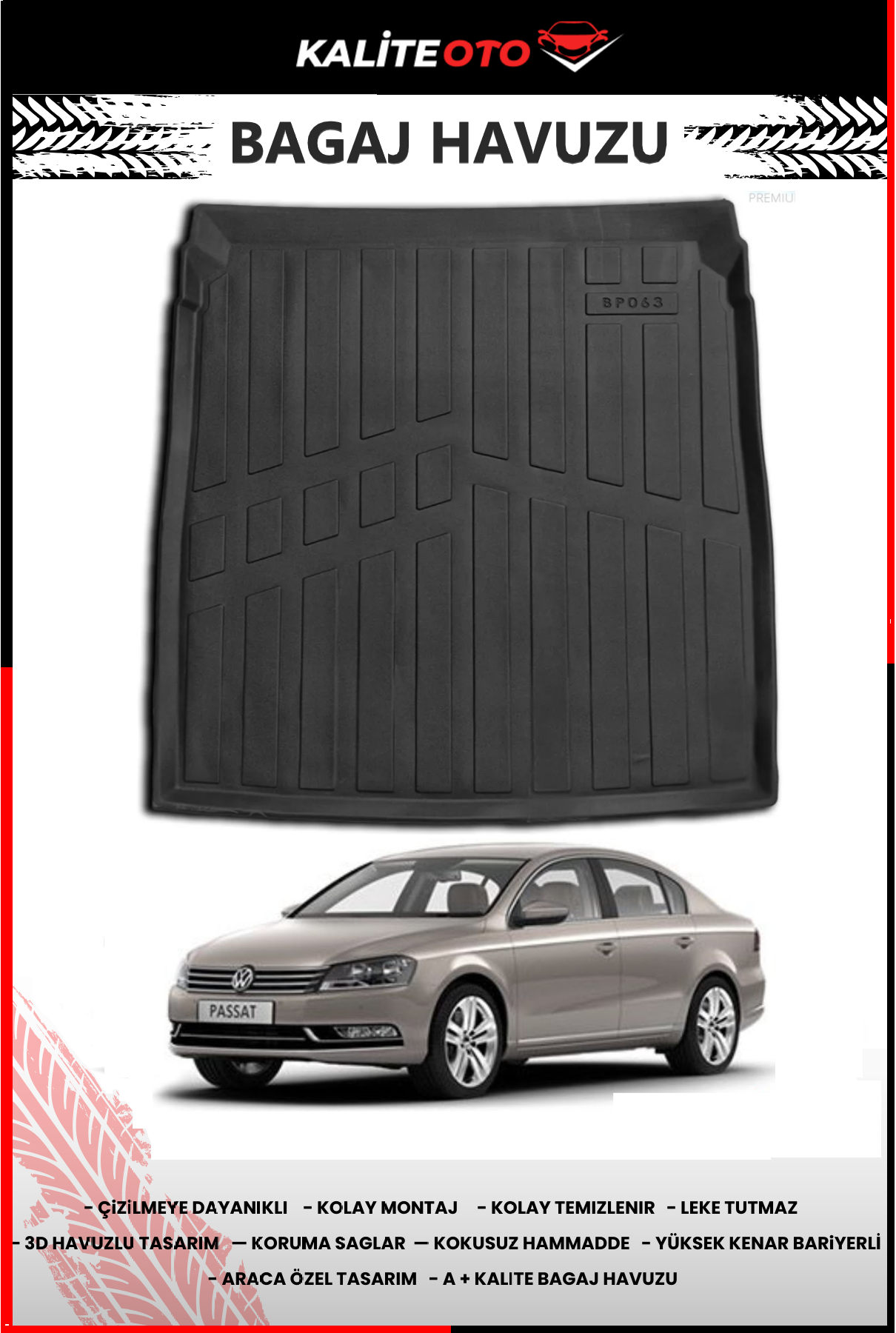 Volkswagen Passat B7 2011-2015 4D Bagaj Havuzu