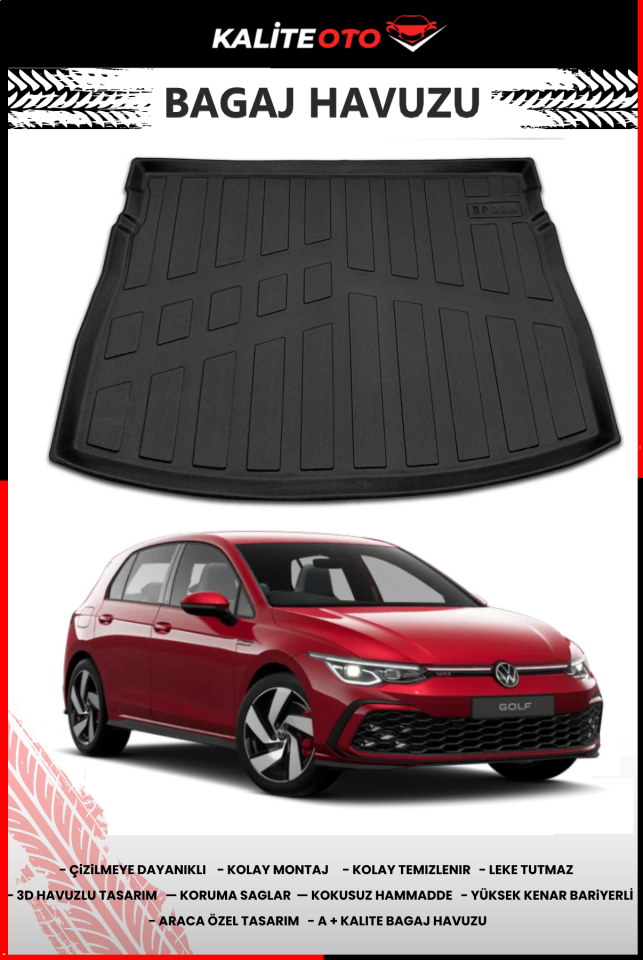 Volkswagen Golf 8 2021 Sonrası Üst Kademe 4D Bagaj Havuzu