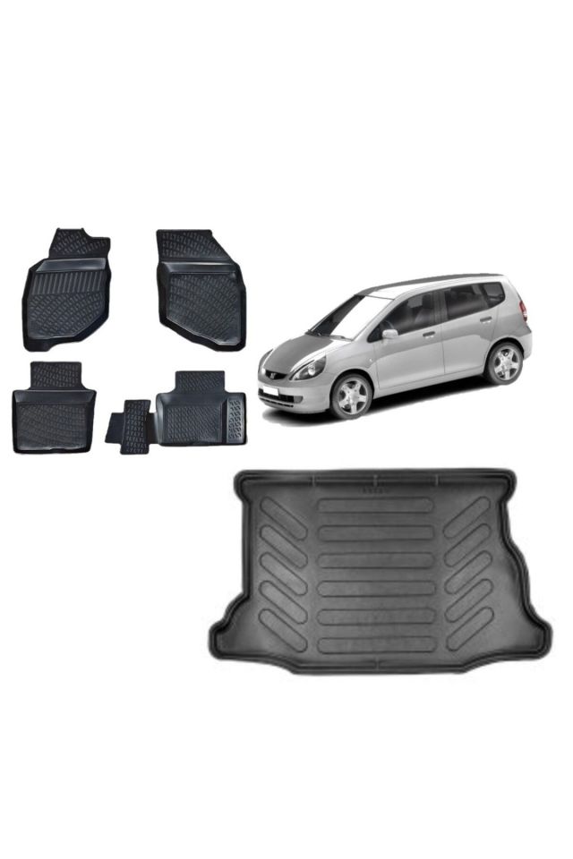 Honda Jazz 2005 Model 3D Bagaj Havuzu+3D Havuzlu Araca Özel Paspas Takımı