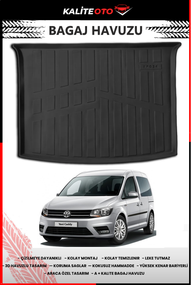 Volkswagen Caddy 2010-2020 4D Bagaj Havuzu
