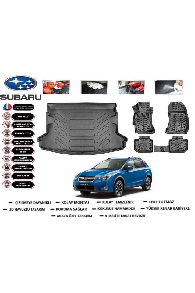 Subaru XV 2015 Model Bagaj Havuzu Araca Özel Paspas Takımı Prrox