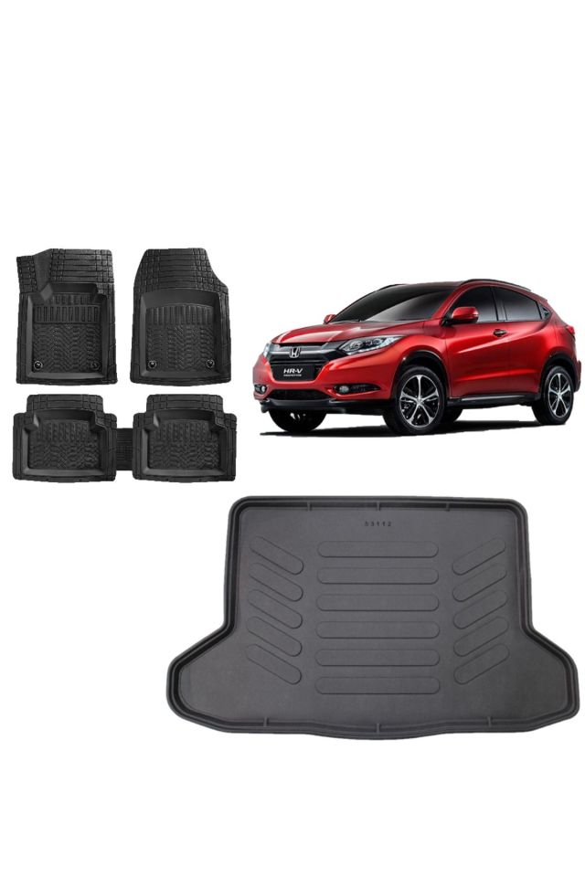 Honda HR-V 2020 Model Stepneli 3D Bagaj Havuzu+3D Havuzlu Maximum Siyah Paspas