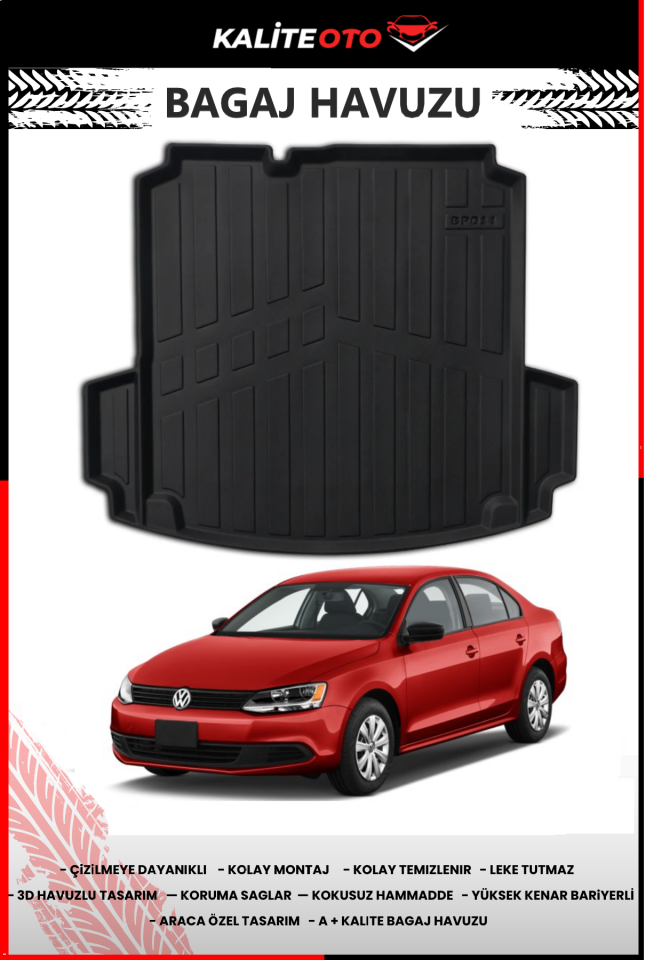 Volkswagen Jetta 2011 Sonrası 4D Cepli Bagaj Havuzu