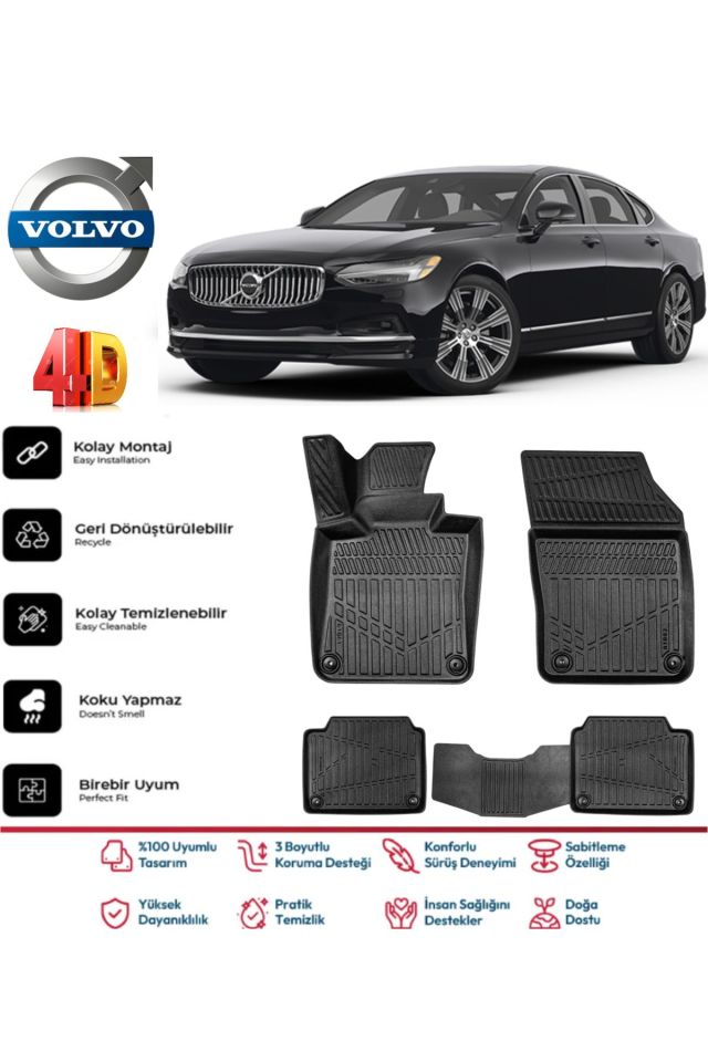 Volvo S90 Plug-ın 2024 Model 4D Havuzlu Paspas