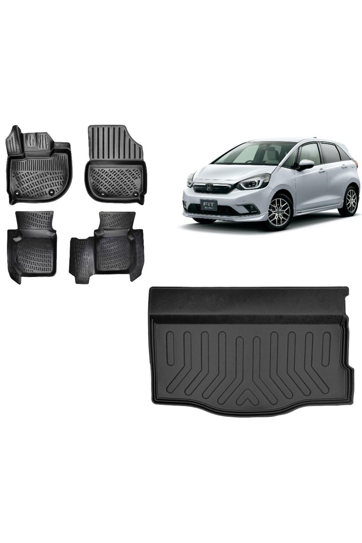 Honda Jazz Crosstar 2022 Model 3D Bagaj Havuzu+3D Havuzlu Araca Özel Paspas Takımı