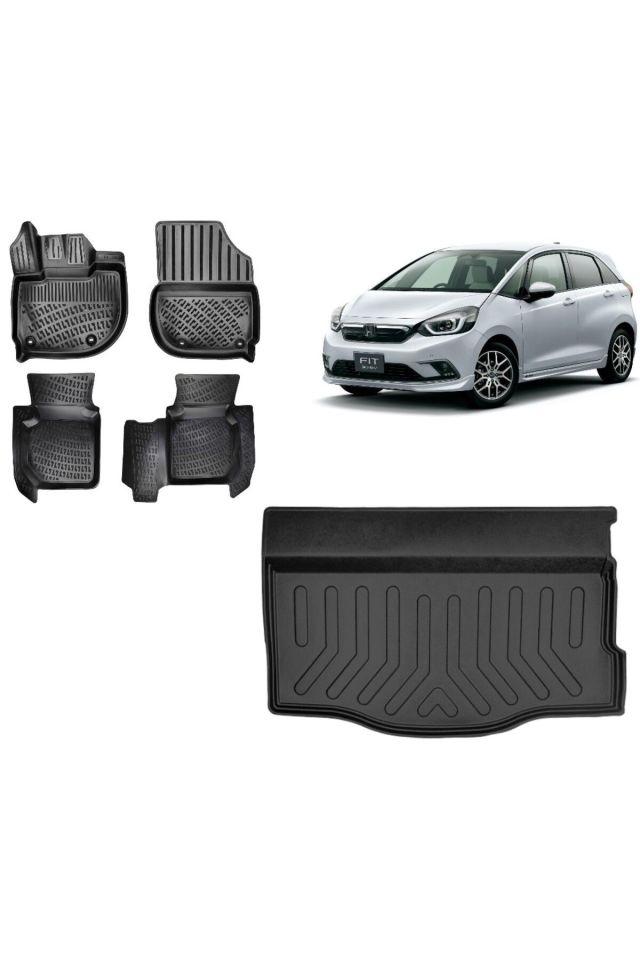 Honda Jazz Crosstar 2022 Model 3D Bagaj Havuzu+3D Havuzlu Araca Özel Paspas Takımı