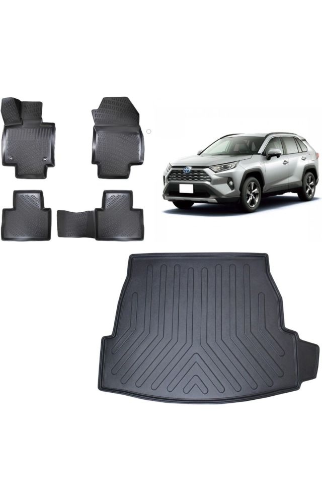 Toyota RAV4 2021 Model 3D Bagaj Havuzu+3D Havuzlu Araca Özel Paspas Takımı