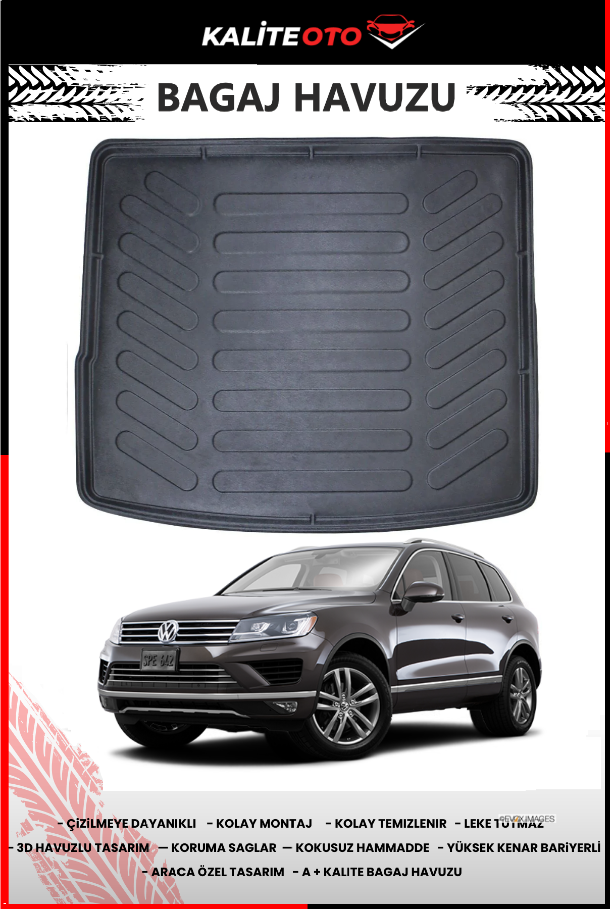 Volkswagen Touareg 2010 Sonrası 4D Bagaj Havuzu