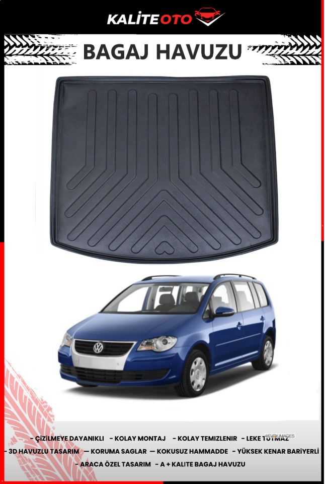 Volkswagen Touran 2003-2015 Arası 4D Bagaj Havuzu