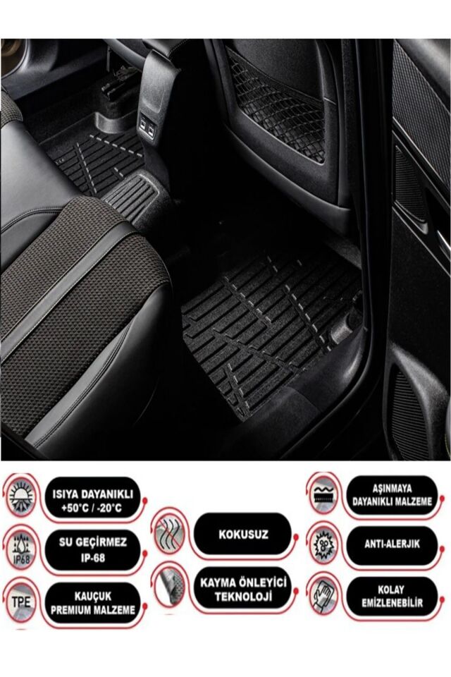 Toyota Corolla 2013-2018 4D Araca Özel Havuzlu Kokusuz Paspas Takımı