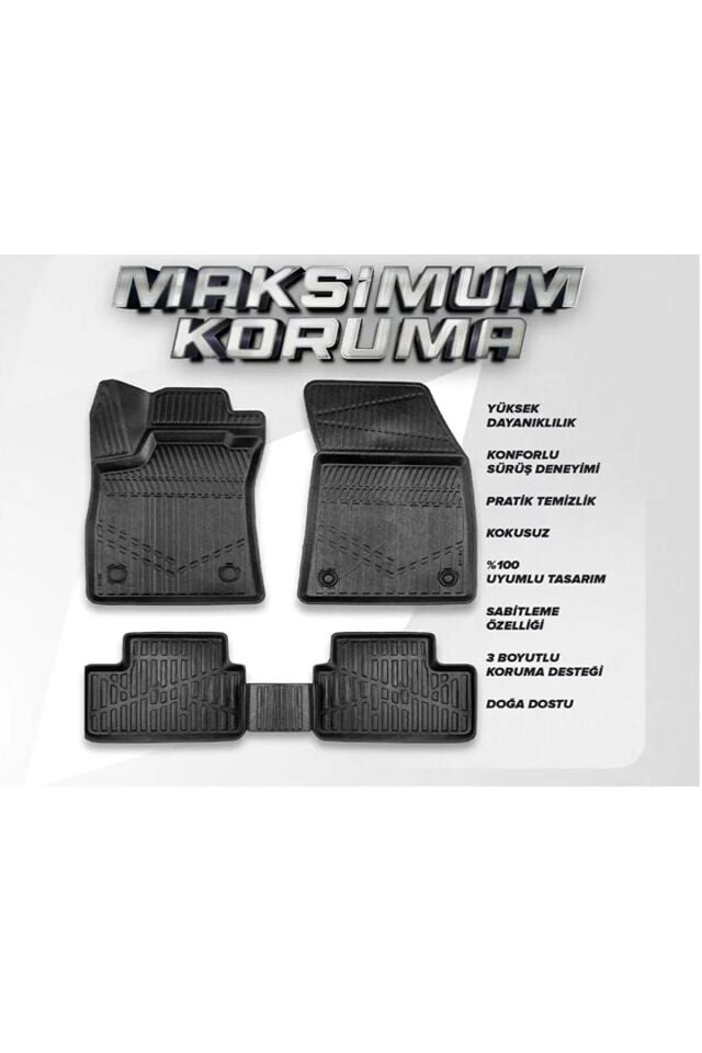 Toyota Corolla 2007-2012 4D Araca Özel Havuzlu Kokusuz Paspas Takımı