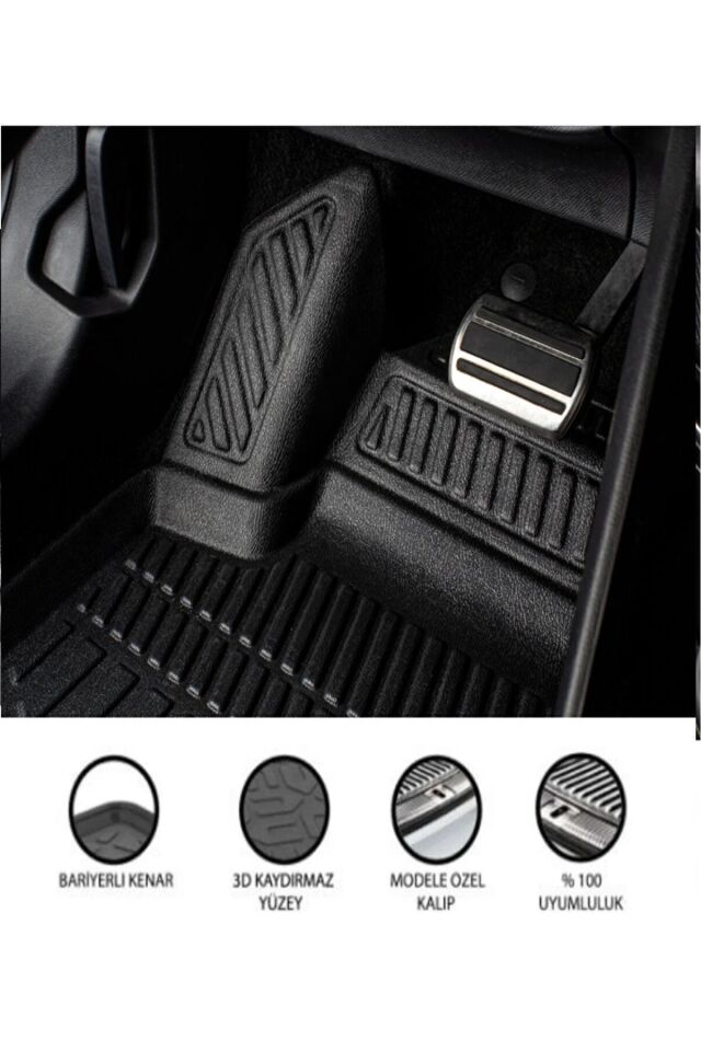 Toyota Yaris 2005-2013 4D Araca Özel Havuzlu Kokusuz Paspas Takımı