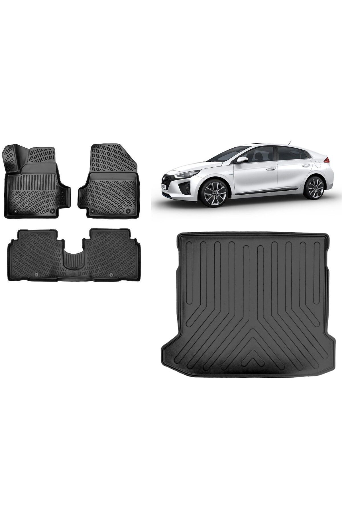 Hyundai İoniq 5 2023 Model 3D Bagaj Havuzu+3D Havuzlu Araca Özel Paspas Takımı