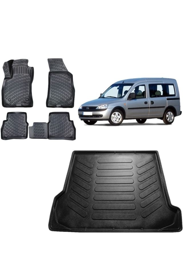 Opel Combo Combi 2008 Model 3D Bagaj Havuzu+3D Havuzlu Araca Özel Paspas Takımı