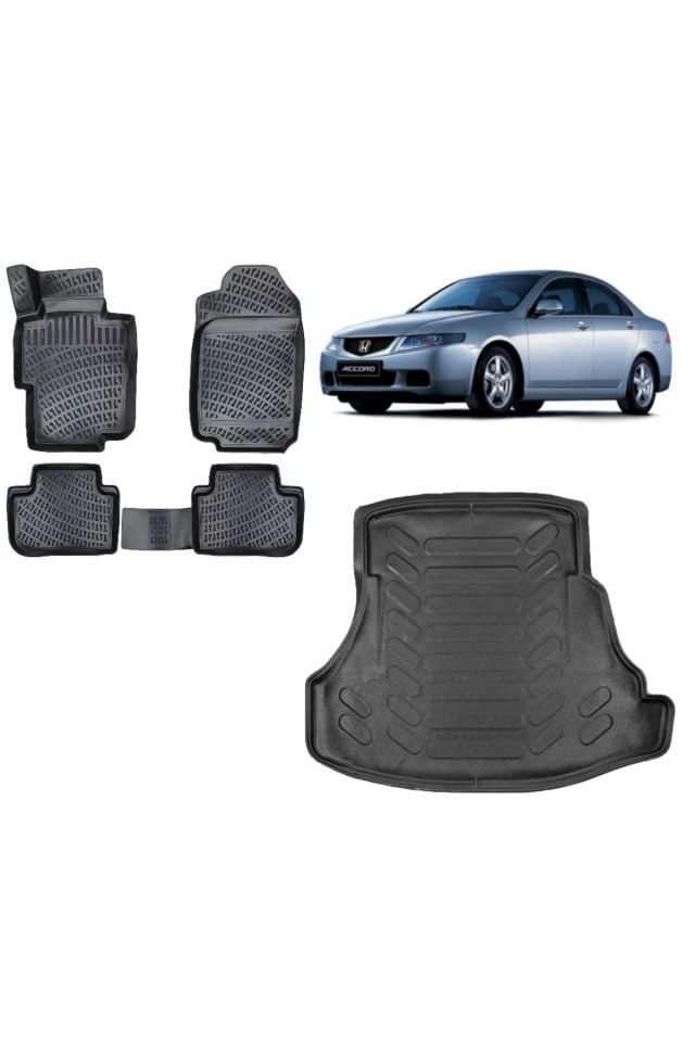 Honda Accord 2008 Model 3D Bagaj Havuzu+3D Havuzlu Araca Özel Paspas Takımı
