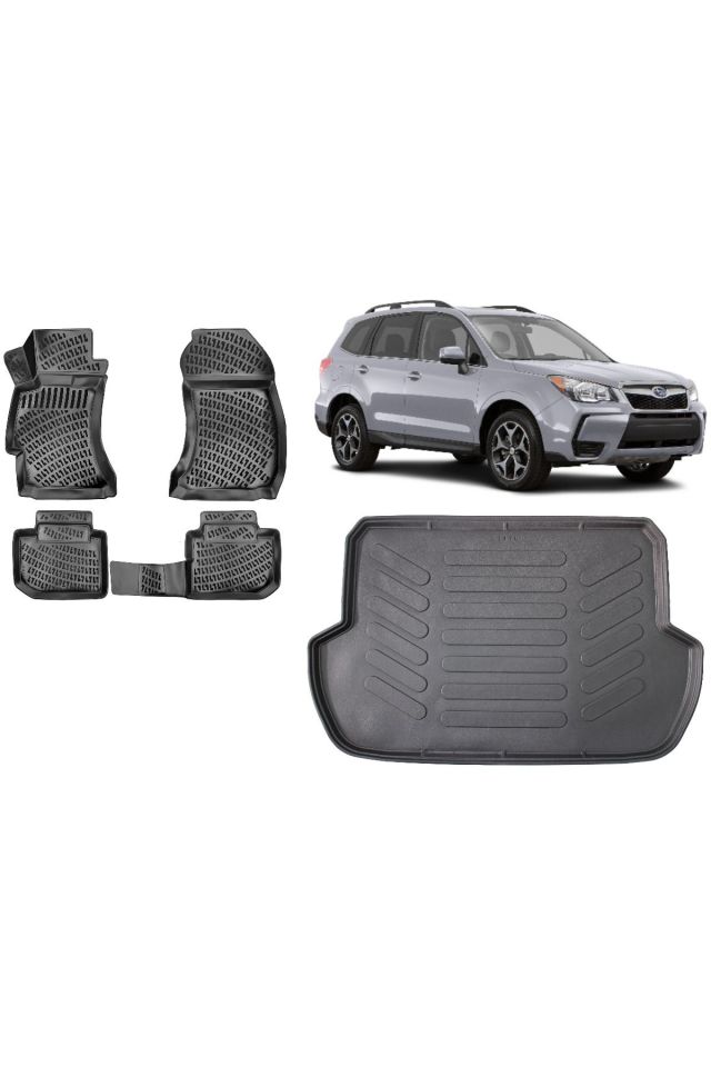 Subaru Forester 2018 Model 3D Bagaj Havuzu+3D Havuzlu Araca Özel Paspas Takımı