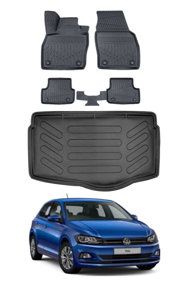 Volkswagen Polo 2017 Model Alt Bagaj Havuzu Araca Özel Siyah Paspas Takımı