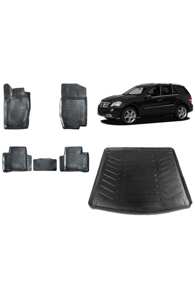 Mercedes ML Serisi 2010 Model 3D Bagaj Havuzu+3D Havuzlu Araca Özel Paspas Takımı