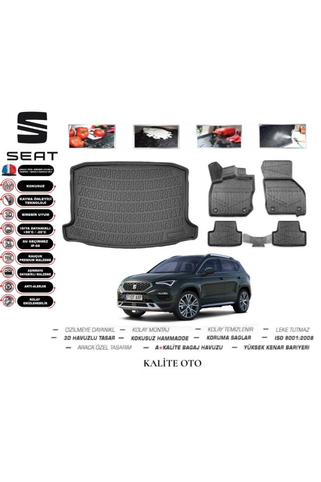 Cupra Ateca 2023 Model 3D Bagaj Havuzu+4D Havuzlu Paspas Seti