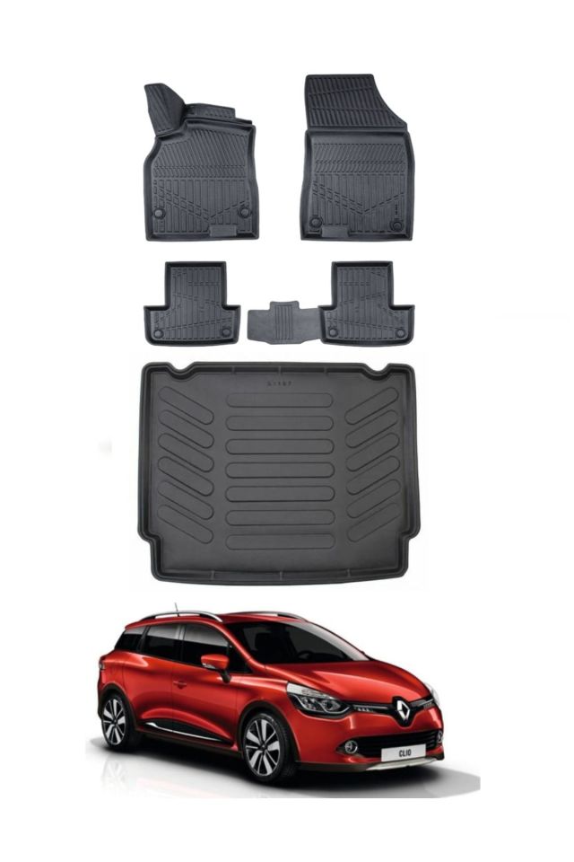 Renault Clio 4 Stw 2015 Model Bagaj Havuzu Araca Özel Siyah Paspas Takımı